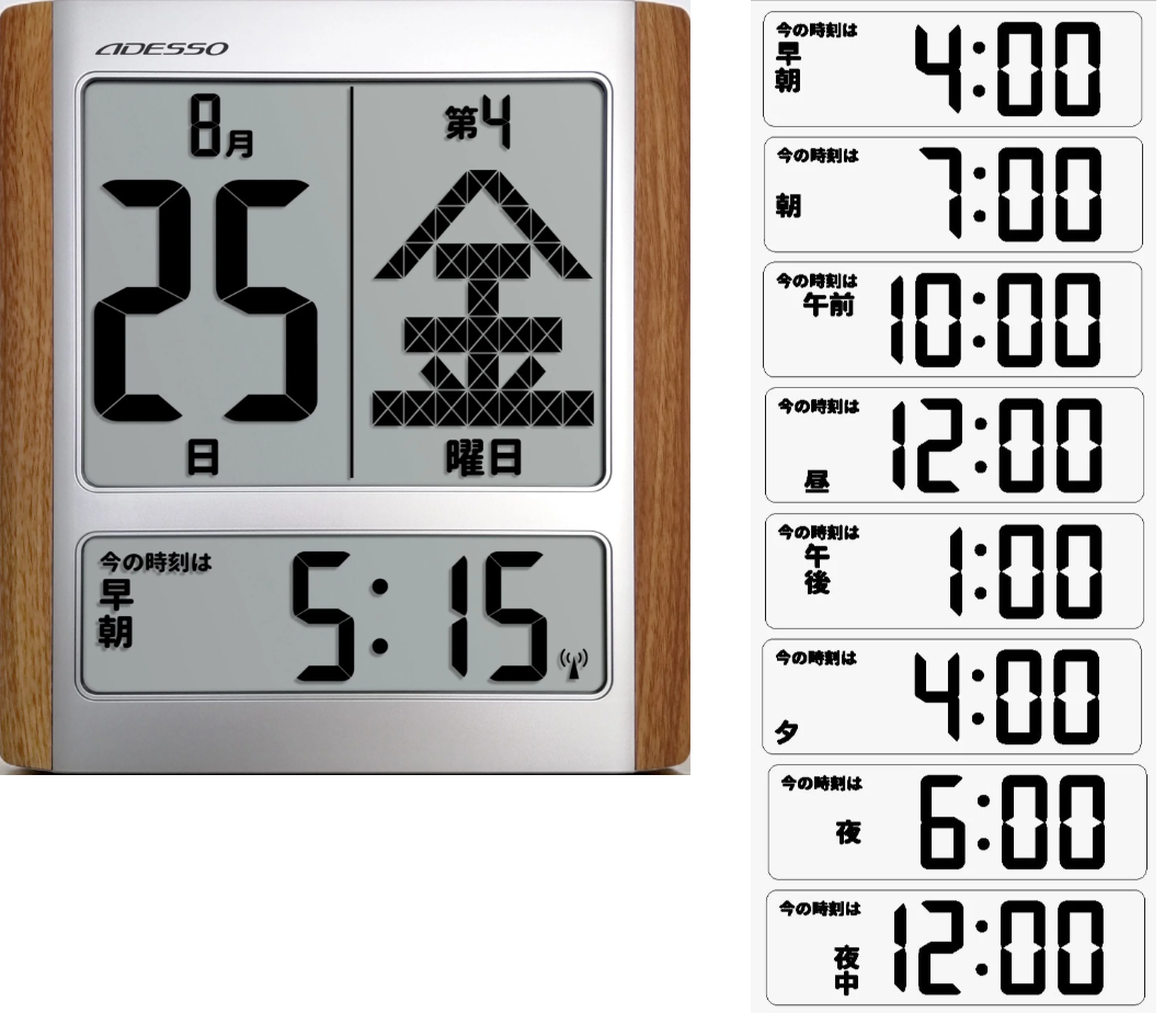 アデッソの日めくり電波時計